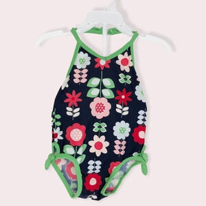 Baby Gap swimsuit one piece halter bold floral  size 6-12 month